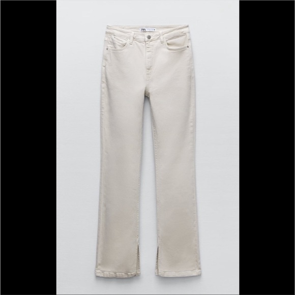 Zara Denim - Zara high rise slim flared jeans